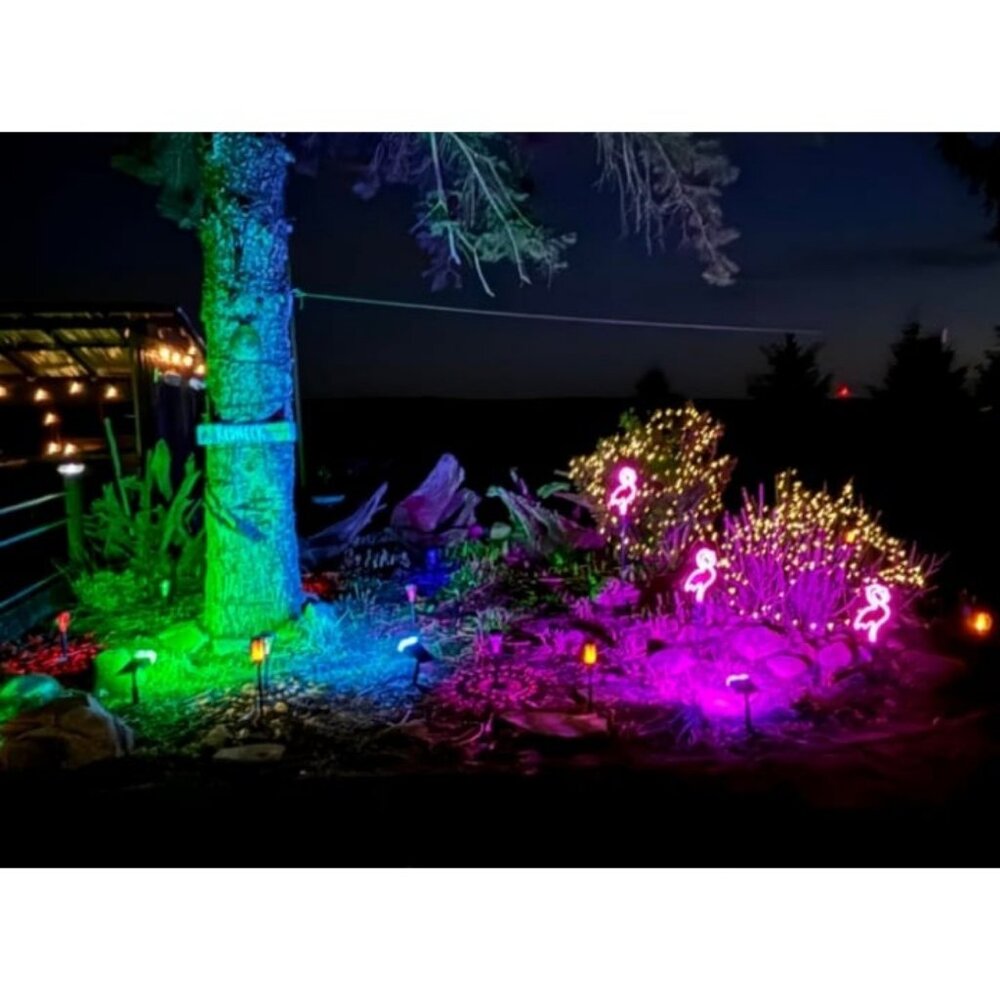 8 Solar Spot Lights Outdoor, Halloween Decorations 16 LEDs IP67 Waterproof